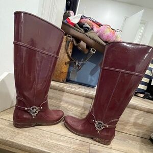 Michael Kors Burgundy Rubber Rain Boots sz6